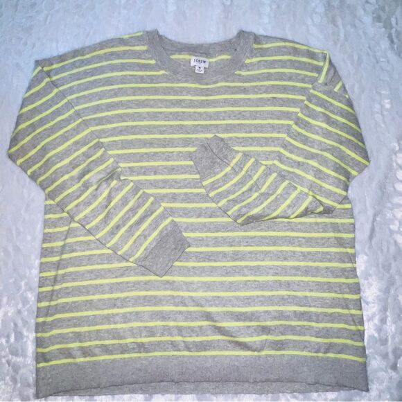 J.Crew Striped dropped-shoulder crewneck sweater - Picture 1 of 6